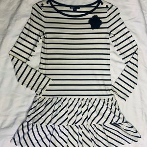 COPY - Gap Kids Girls White & Navy Dress Striped